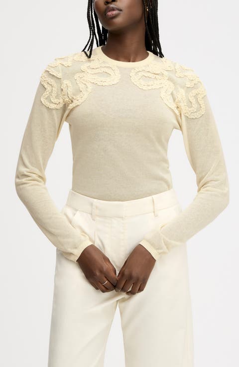 Ruffle Trim Sweater
