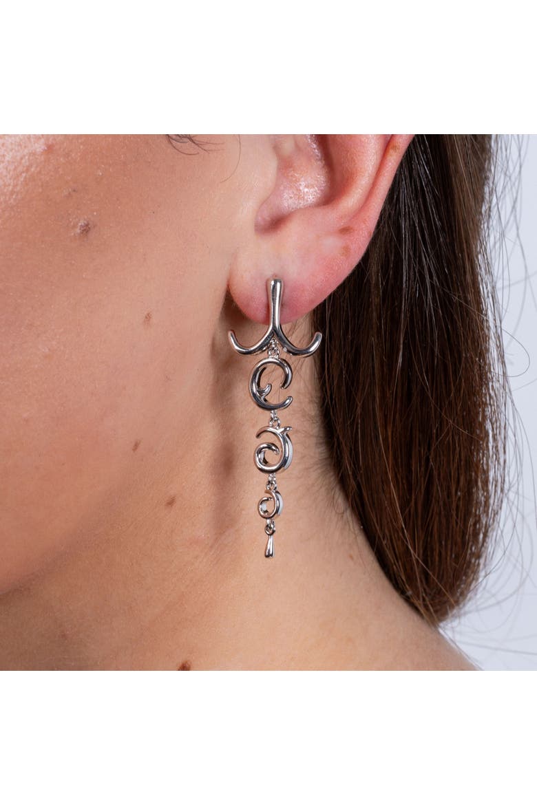 Element Chandelier Earrings, Alternate, color, Sterling Silver