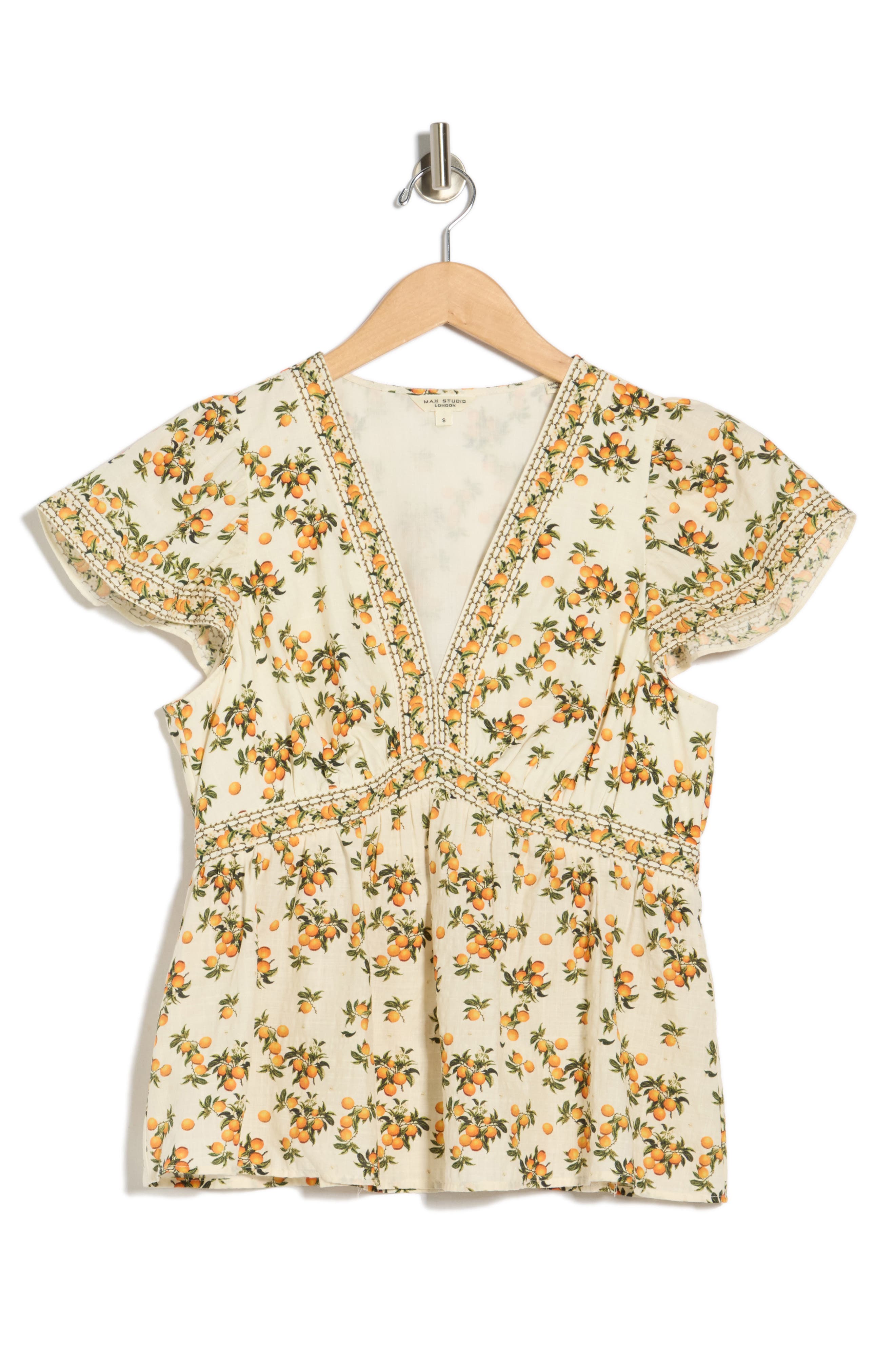 MAX STUDIO Cap Sleeve Peplum Top