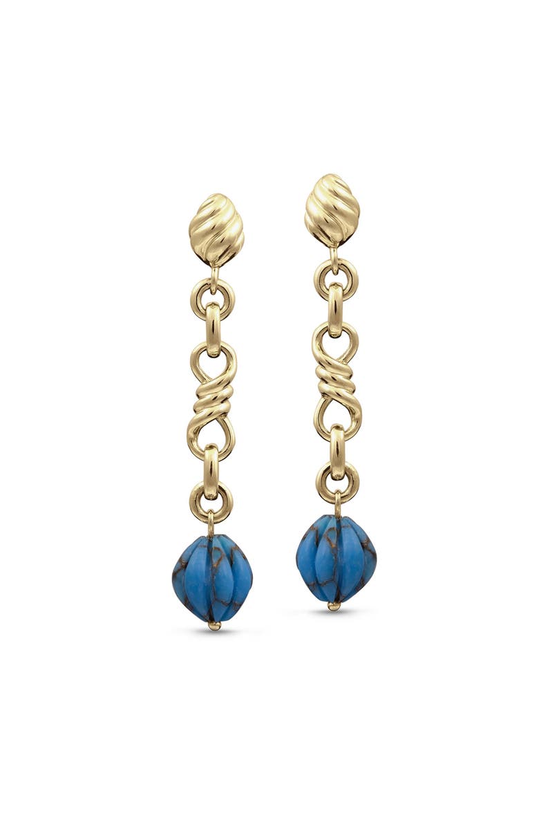 LuvMyJewelry Firefly Design Yellow Gold Plated Sterling Silver Turquoise Gemstone Dangle Earring, Alternate, color, 14Kt Gold Vermeil On Sterling