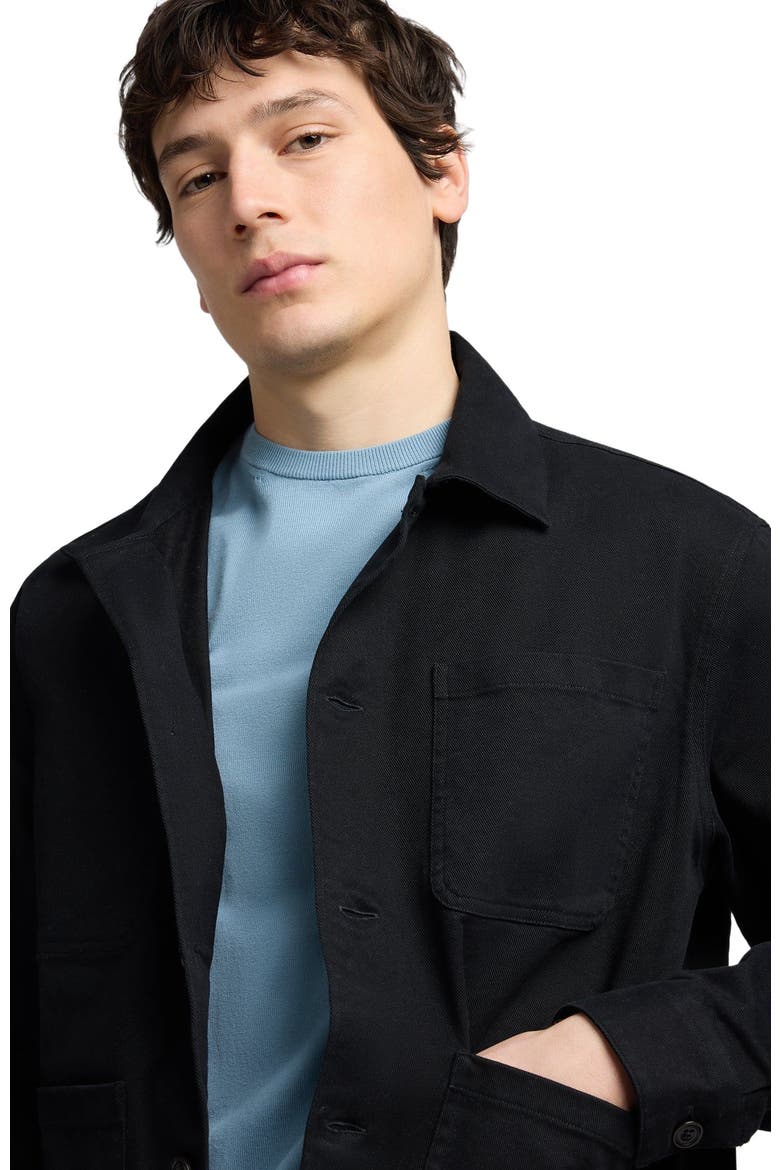 Twill Chore Jacket, Alternate, color, Black