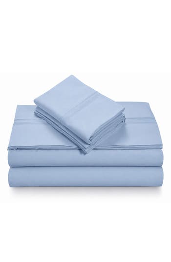 Azores Home 110 Gsm Extra Deep Pocket Sheet Set In Oxford Blue