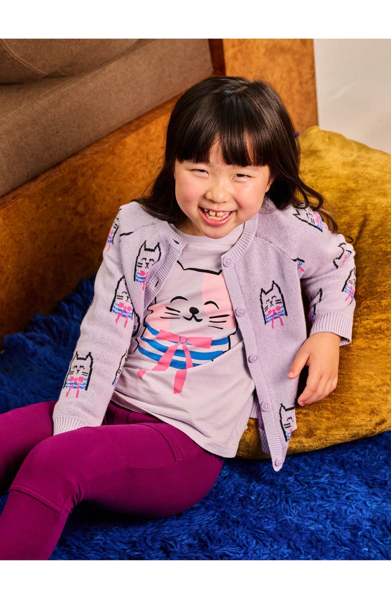 Tea Collection Iconic Bowtie Cats Cardigan, Alternate, color, Bowtie Cats