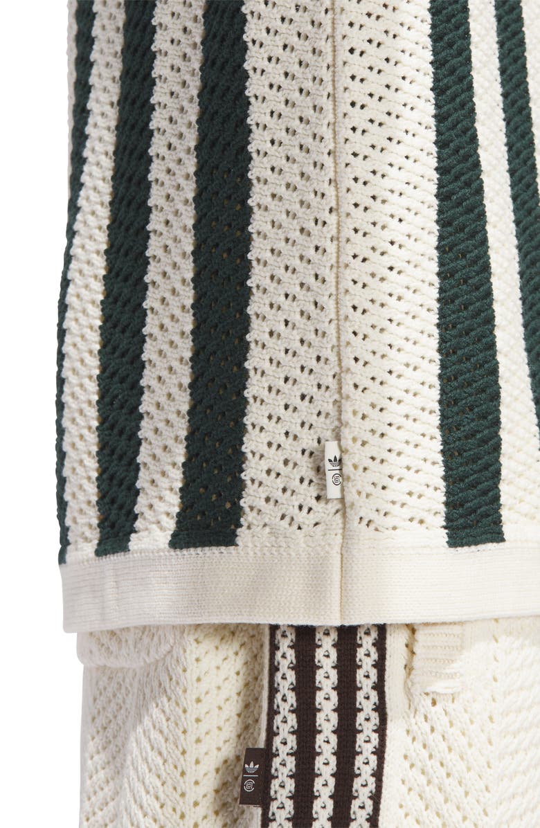 ADIDAS ORIGINALS X CLOT BY EDISON CHEN Stripe Johnny Collar Polo Sweater, Alternate, color, 