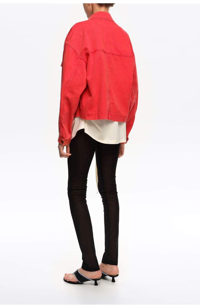 Bimba y Lola Short Faded Cotton Jacket, Alternate, color, Red