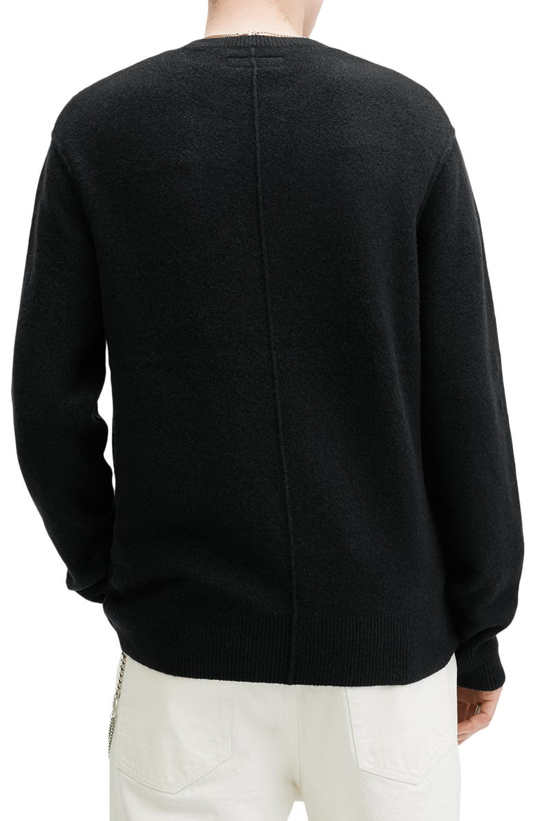 AllSaints Patern Crewneck Sweater, Alternate, color, Black