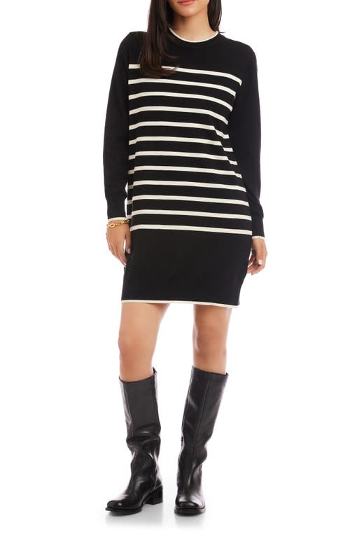 Karen Kane Long Sleeve Stripe Sweater Dress In Multi