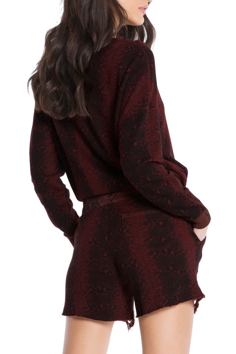 Olympia Distressed Sweatshirt, Alternate, color, BORDEAUX SNAKE