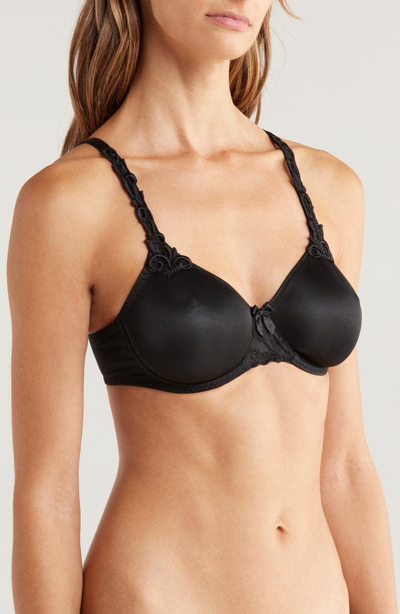 Simone Perele Andora Underwire Minimizer Bra, Alternate, color, Black