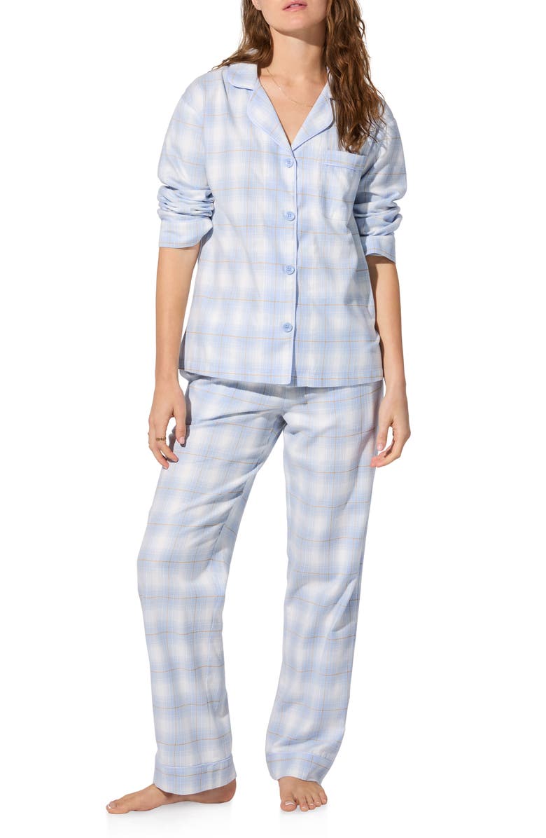 BedHead Pajamas Print Long Sleeve Cotton Jersey Pajamas, Alternate, color, Mountain Plaid