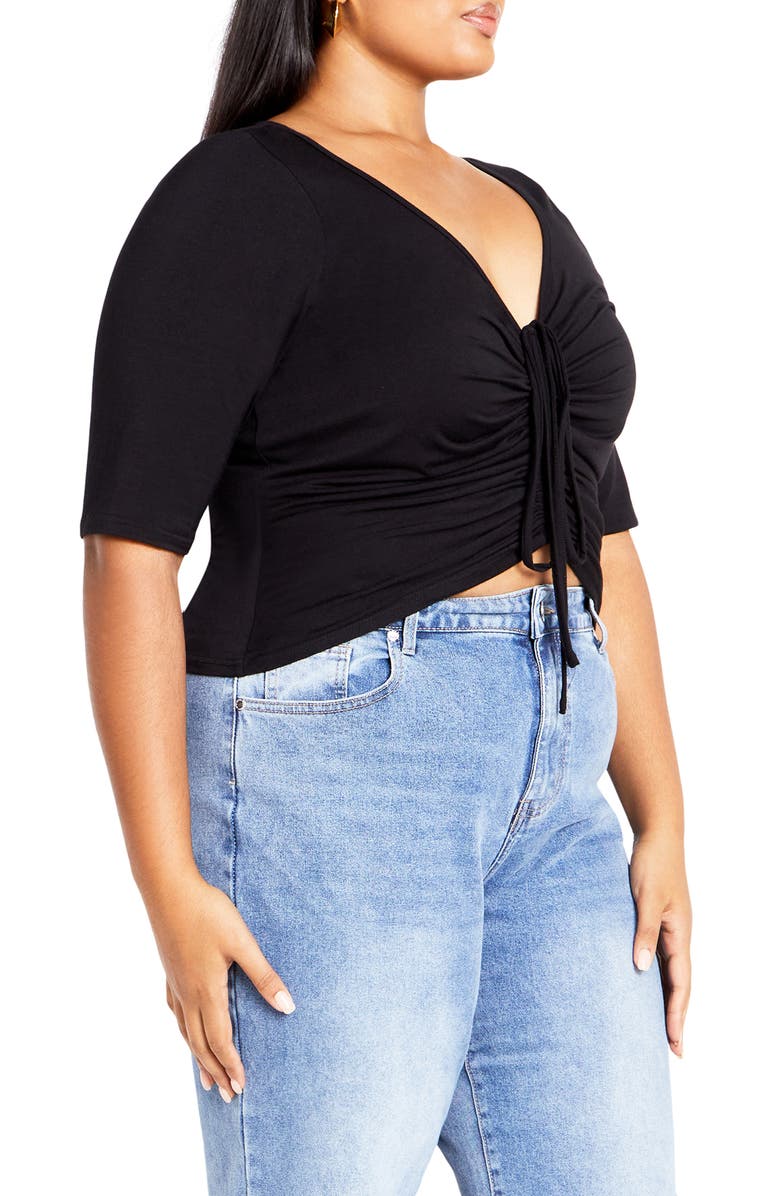 City Chic Mariana Ruched Crop Top, Alternate, color,