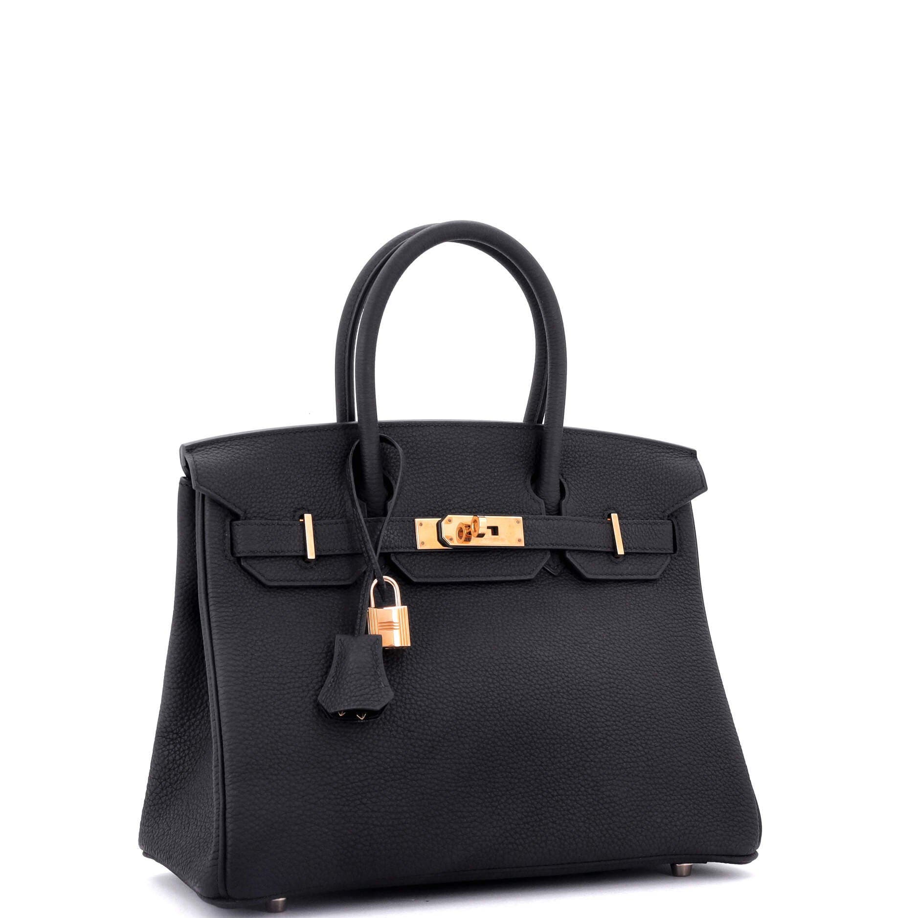 Pre-Owned Hermes Birkin Handbag Black Togo with Rose Gold Hardware 30 ...