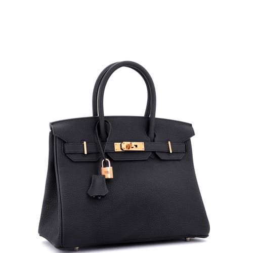Pre-owned Hermes  Hermes Birkin Handbag Black Togo With Rose Gold Hardware 30 In Black