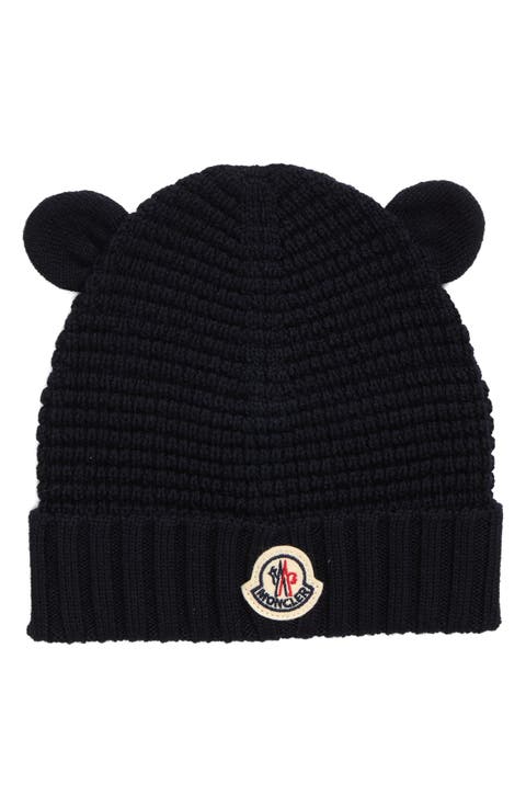 Kids' Teddy Bear Logo Patch Virgin Wool Beanie