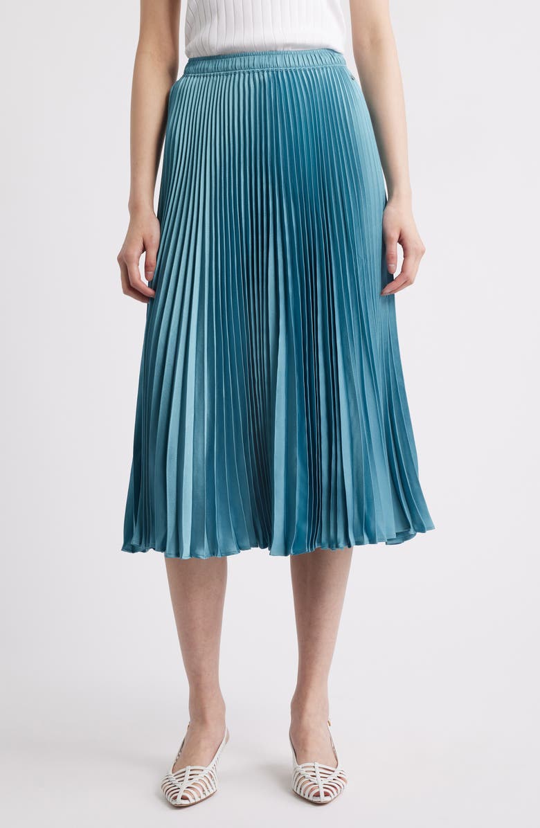 BOSS Orange Vlysola Pleated Midi Skirt, Main, color, Algae Blue