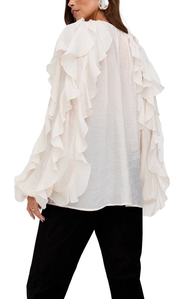 Lily and Lionel London Sophie All Over Ruffle Blouse, Alternate, color, Natural