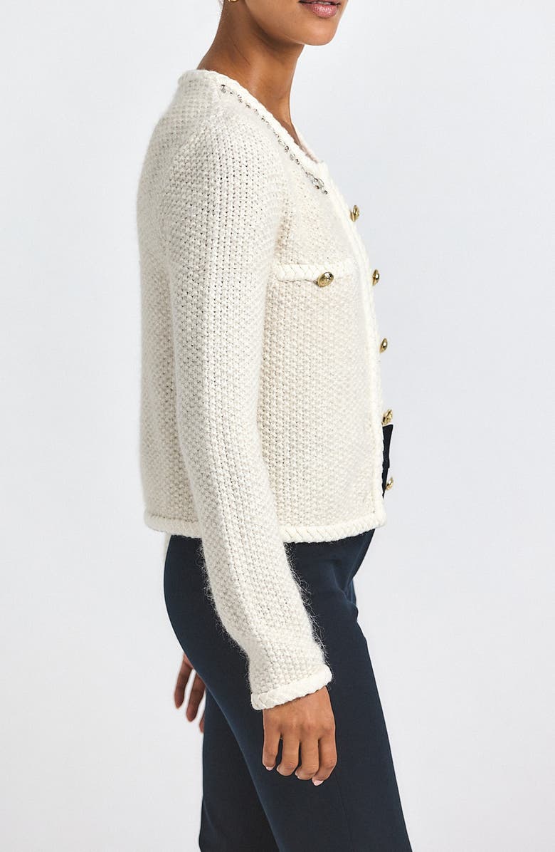 Derek Lam 10 Crosby Zara Seed Stitch Cardigan, Alternate, color, 