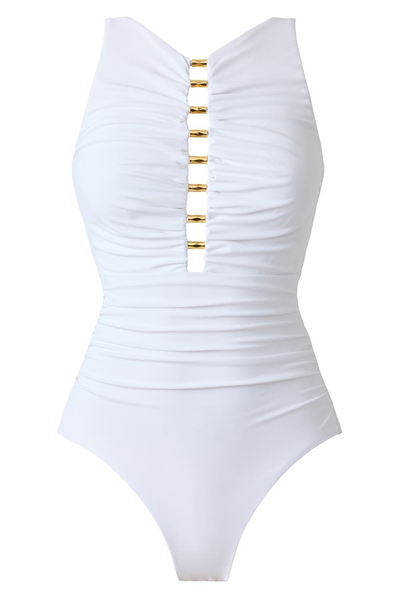 Razzle Dazzle Swizzle One-Piece Swimsuit, Alternate, color, WHITE