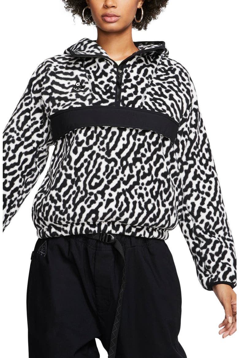 ACG Fleece Anorak, Main, color, WHITE/ BLACK/ BLACK