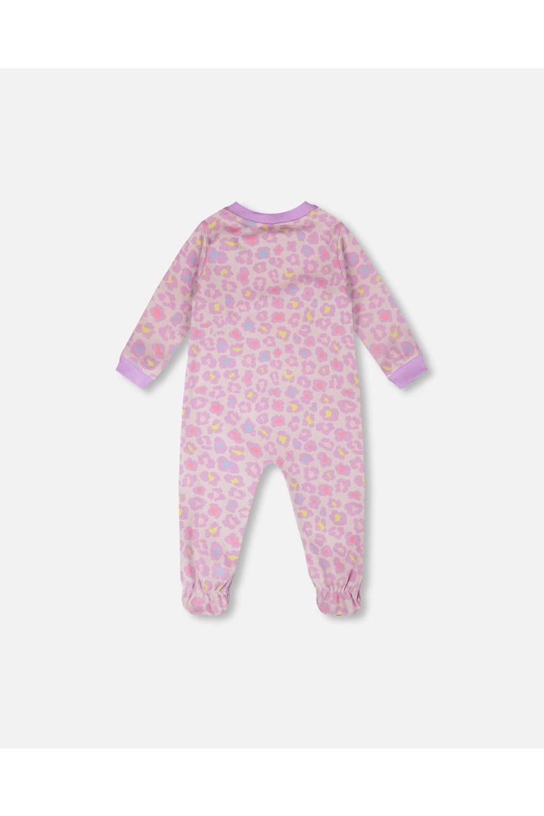 Organic Cotton Animal Print One-Piece Pyjama, Alternate, color, Purple Animal Print