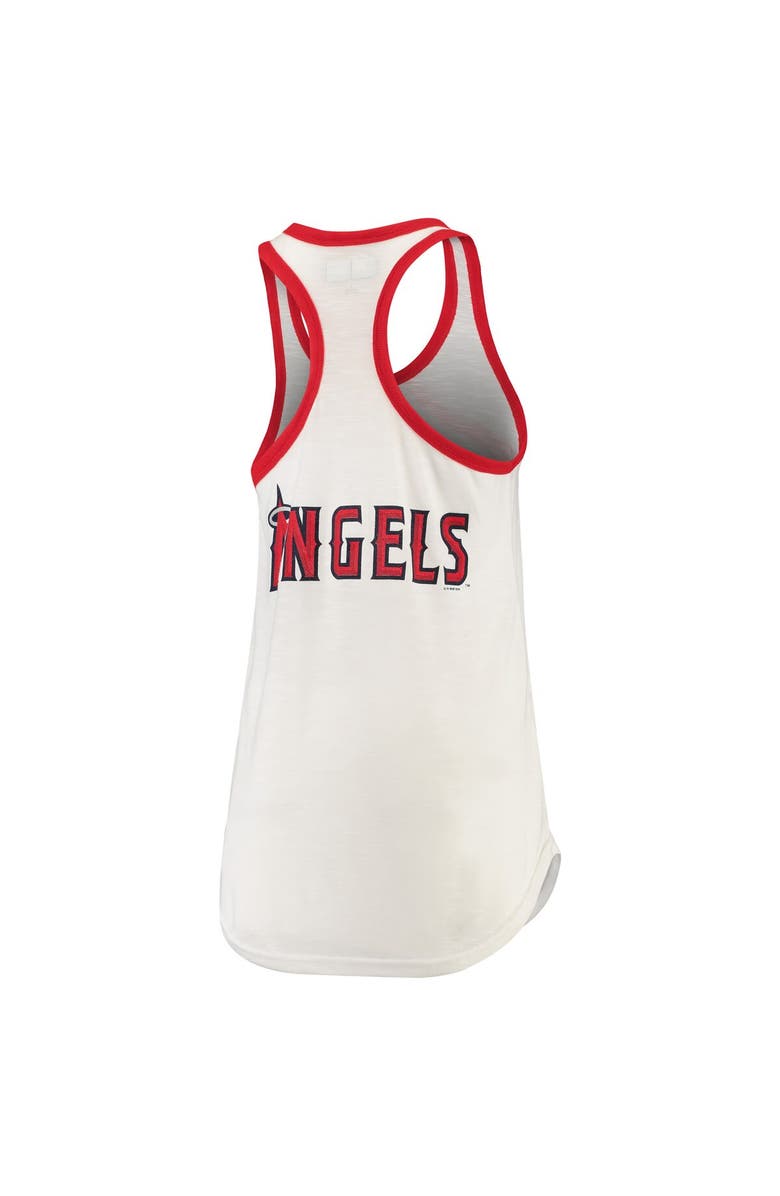 G-III 4HER BY CARL BANKS Women's G-III 4Her by Carl Banks White Los Angeles Angels Tater Racerback Tank Top, Alternate, color,