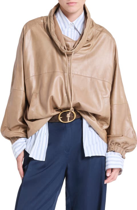 Pull Me Over Leather Poncho Top