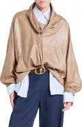 TWP Pull Me Over Leather Poncho Top