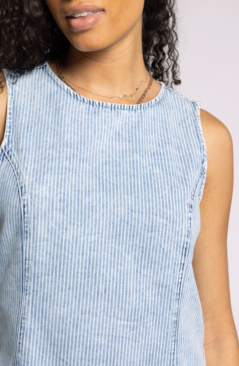 Thread 
Supply Dahlia Sleeveless Denim Shift Dress, Alternate, color, Washed Indigo Stripe