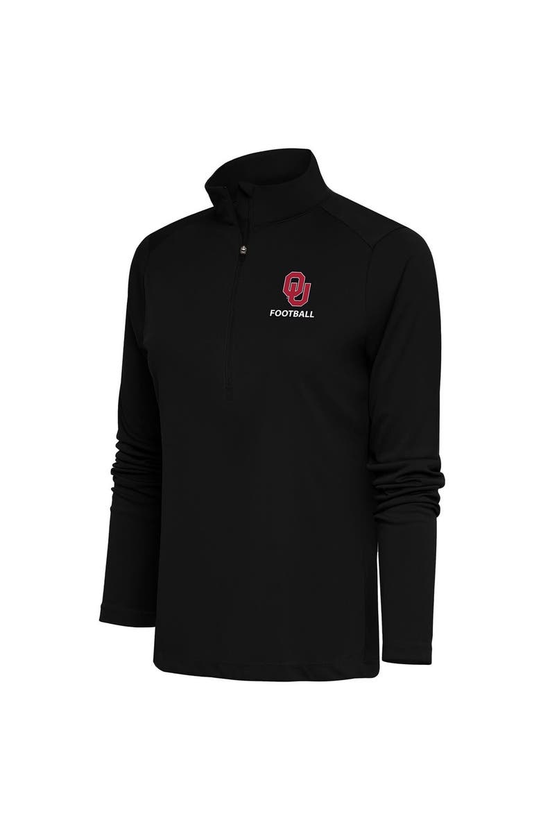 ANTIGUA Women's Antigua  Black Oklahoma Sooners Football Tribute Half-Zip Pullover Top, Main, color, 