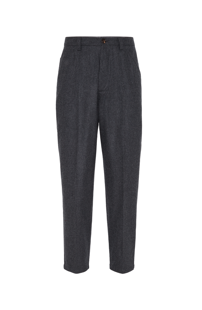 Brunello Cucinelli Virgin wool flannel leisure fit trousers, Main, color, 