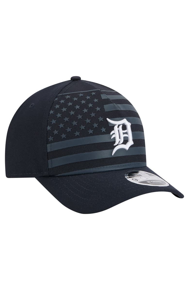 New Era Men's New Era Navy Detroit Tigers American Flag 9FORTY M-Crown A-Frame Adjustable Hat, Alternate, color, Navy