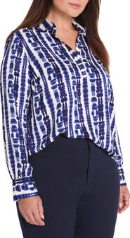 NIC+ZOE Shibori Stripe Pullover Blouse