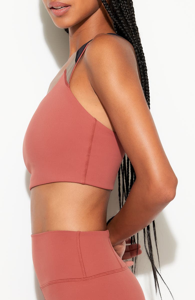 Spiritual Gangster Sumner Longline Sports Bra, Alternate, color, Canyon