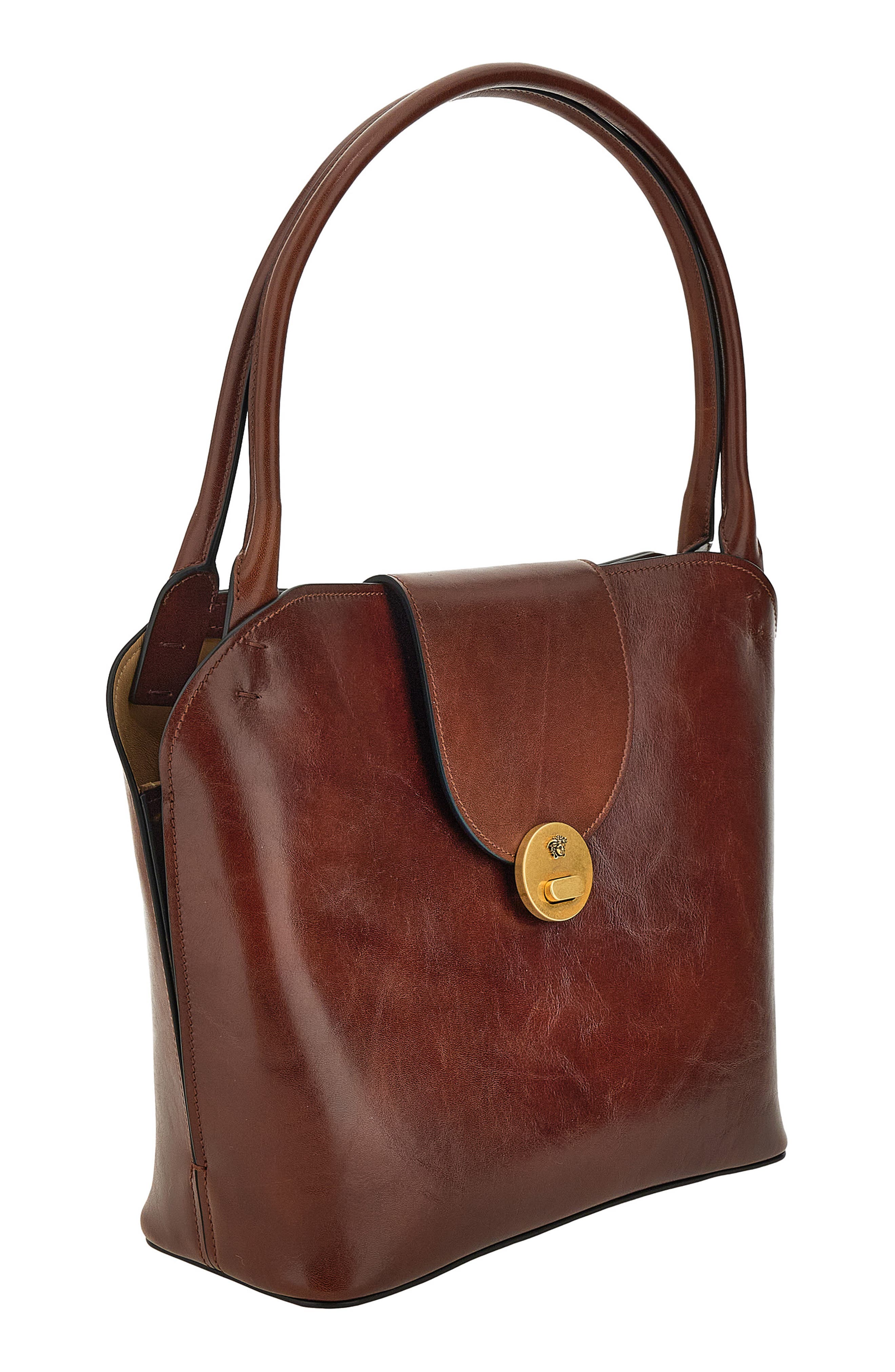 Medium Vivian Leather Shoulder Bag, Alternate, color, MOKA-GOLD 82