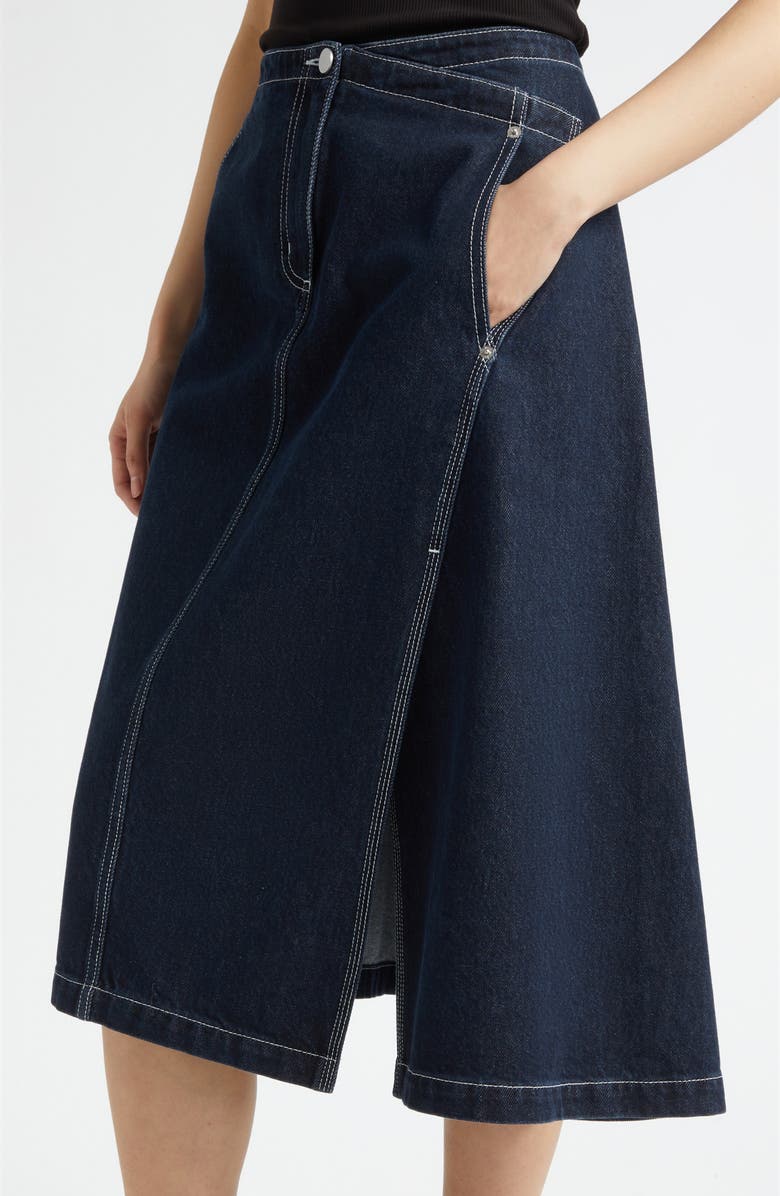 3.1 Phillip Lim Asymmetric Denim Skirt, Alternate, color, Dark Indigo