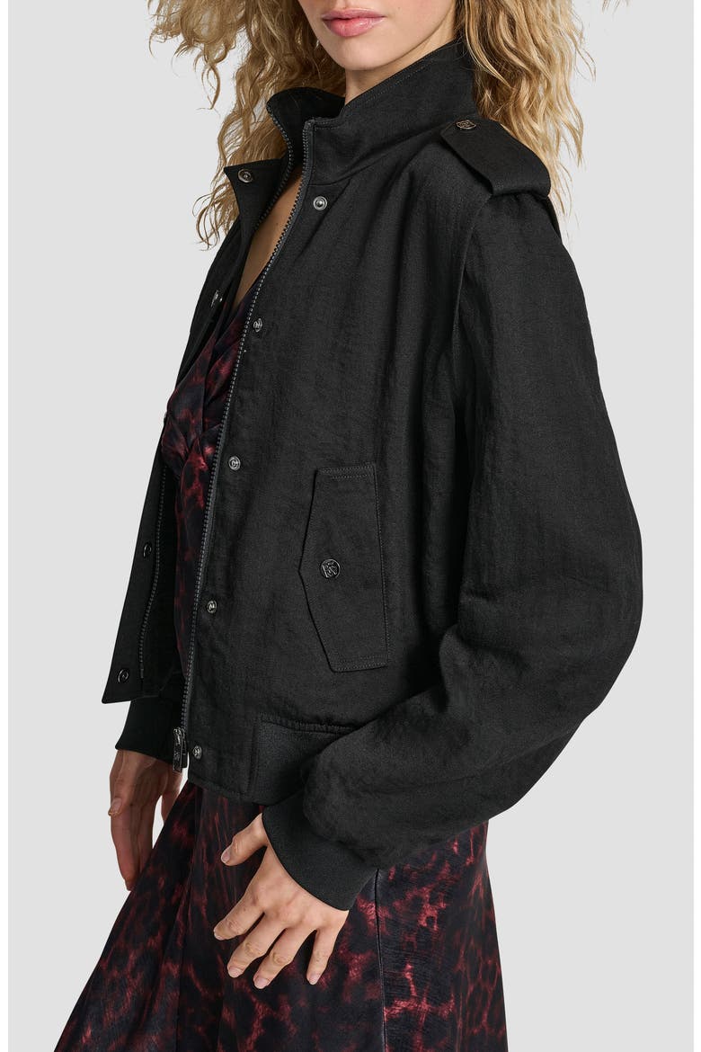 Twill Bomber Jacket, Alternate, color, BLACK