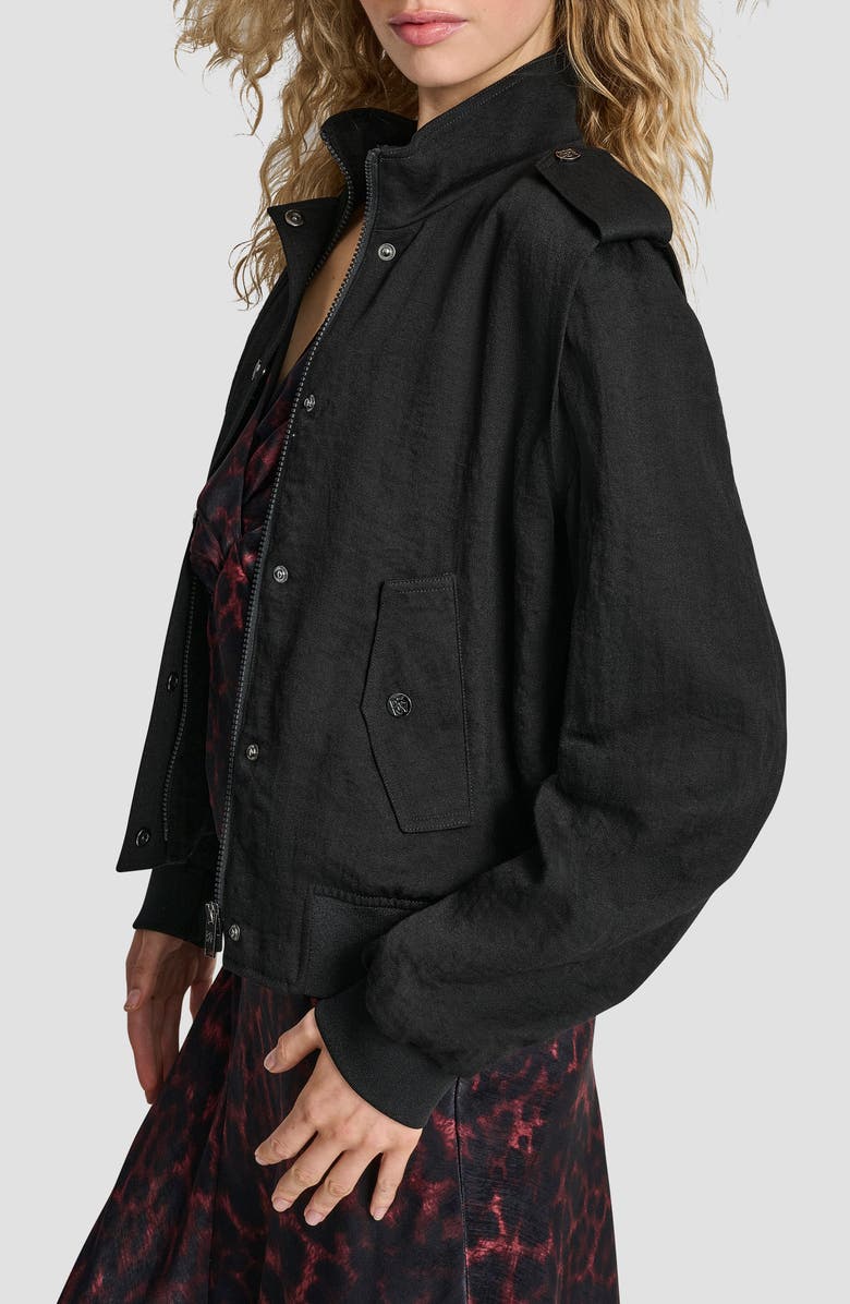 DKNY Twill Bomber Jacket, Alternate, color, Black