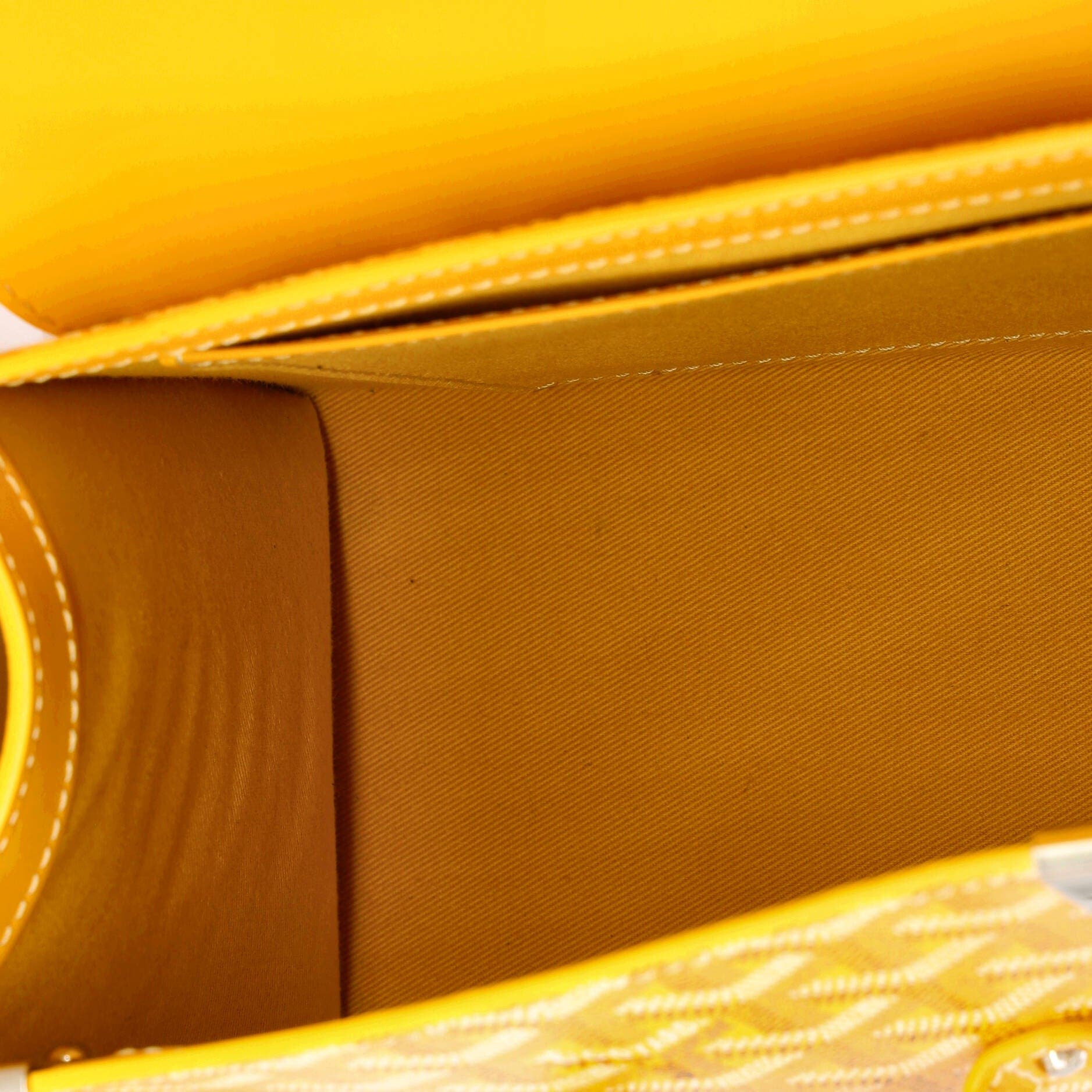 Pre-Owned Goyard Saigon Top Handle Bag Coated Canvas with Leather PM, Alternate, color, Yellow