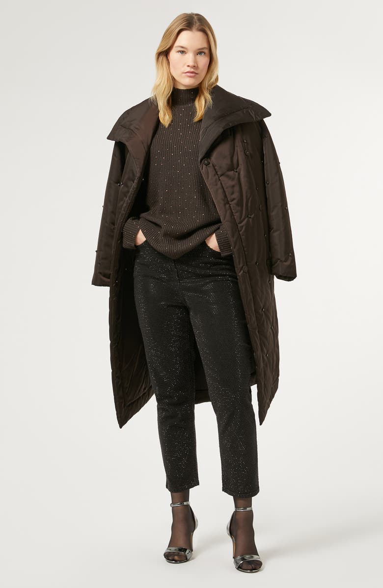 Marina Rinaldi Kastel Embellished Virgin Wool Blend Turtleneck Sweater, Alternate, color,