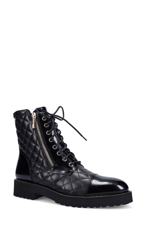 Ron White Tiffany Combat Boot in Onyx Leather 