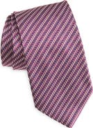 David Donahue Stripe Jacquard Silk & Cotton Tie