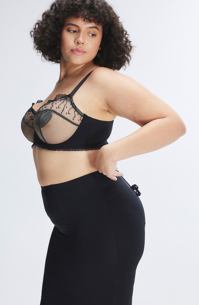 SAVAGE X FENTY Loveline Lace-Up Skirt, Alternate, color, Black Caviar