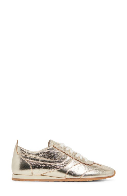 Dolce Vita Delaney Sneaker In Light Gold Crinkle