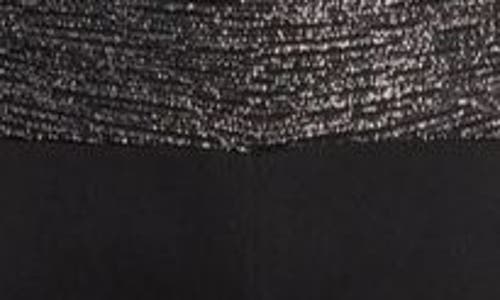 Connected Apparel Metallic Bodice Wide Leg Jumpsuit In Silver