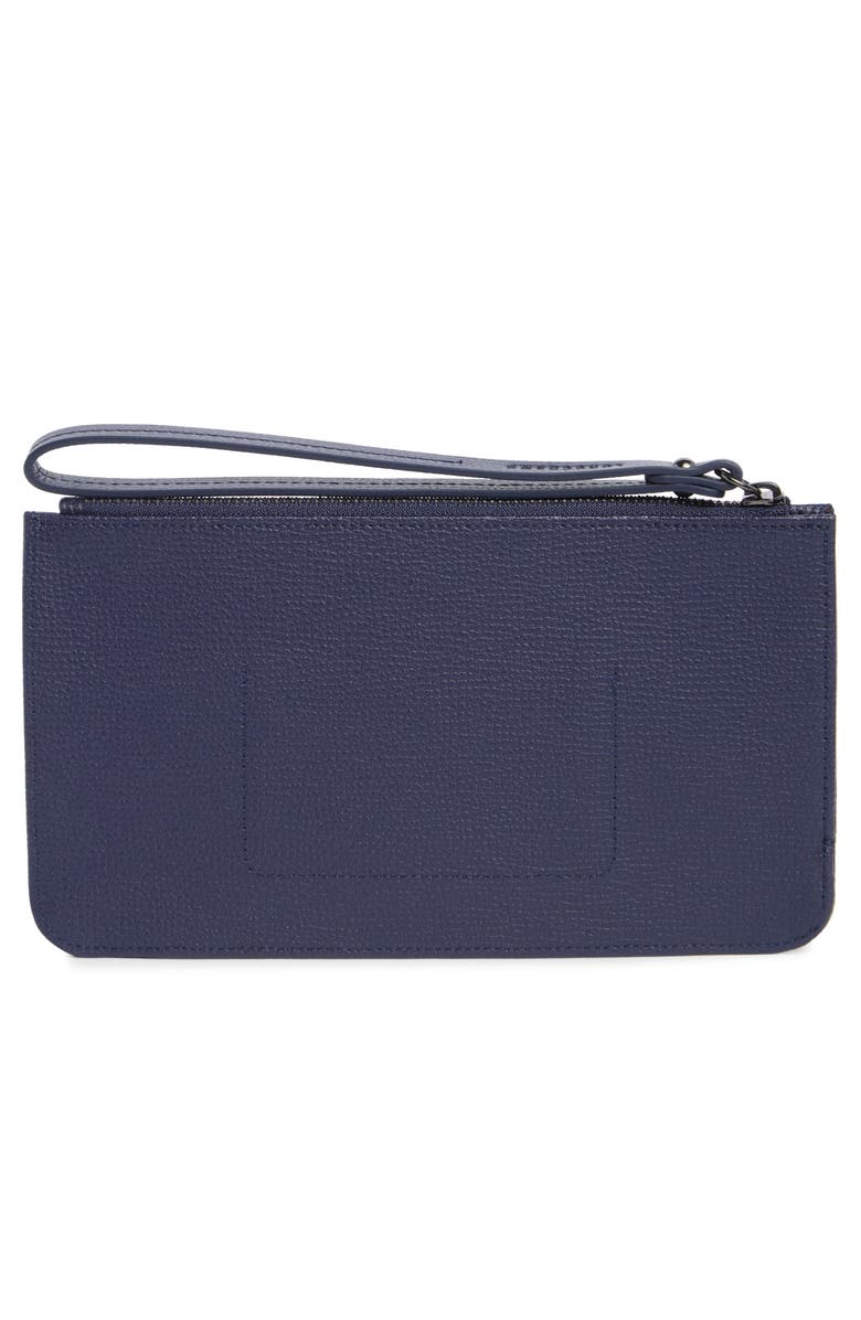 Longchamp Shop It Leather Wristlet, Alternate, color, Navy