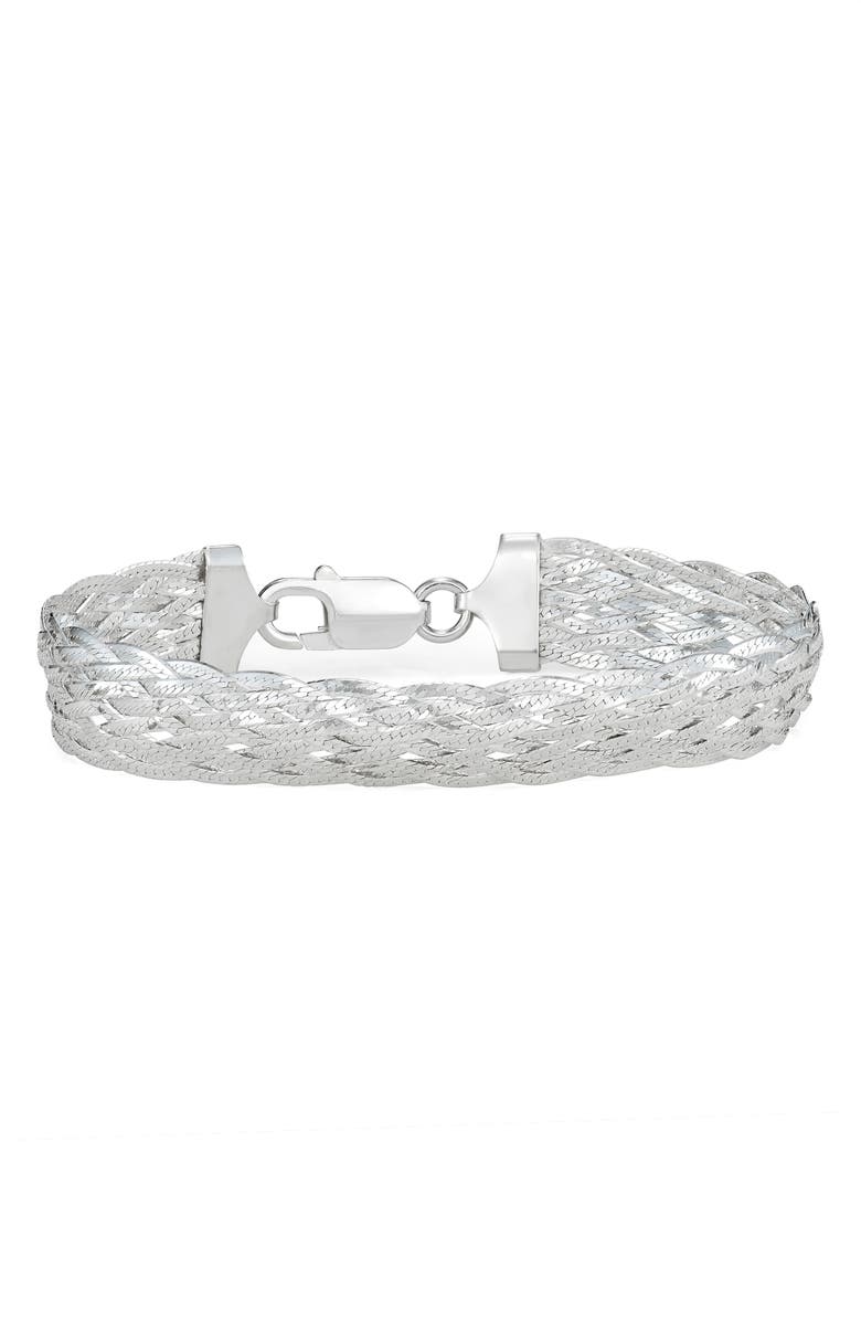 CANDELA JEWELRY Sterling Silver Braided Bracelet, Main, color, Silver