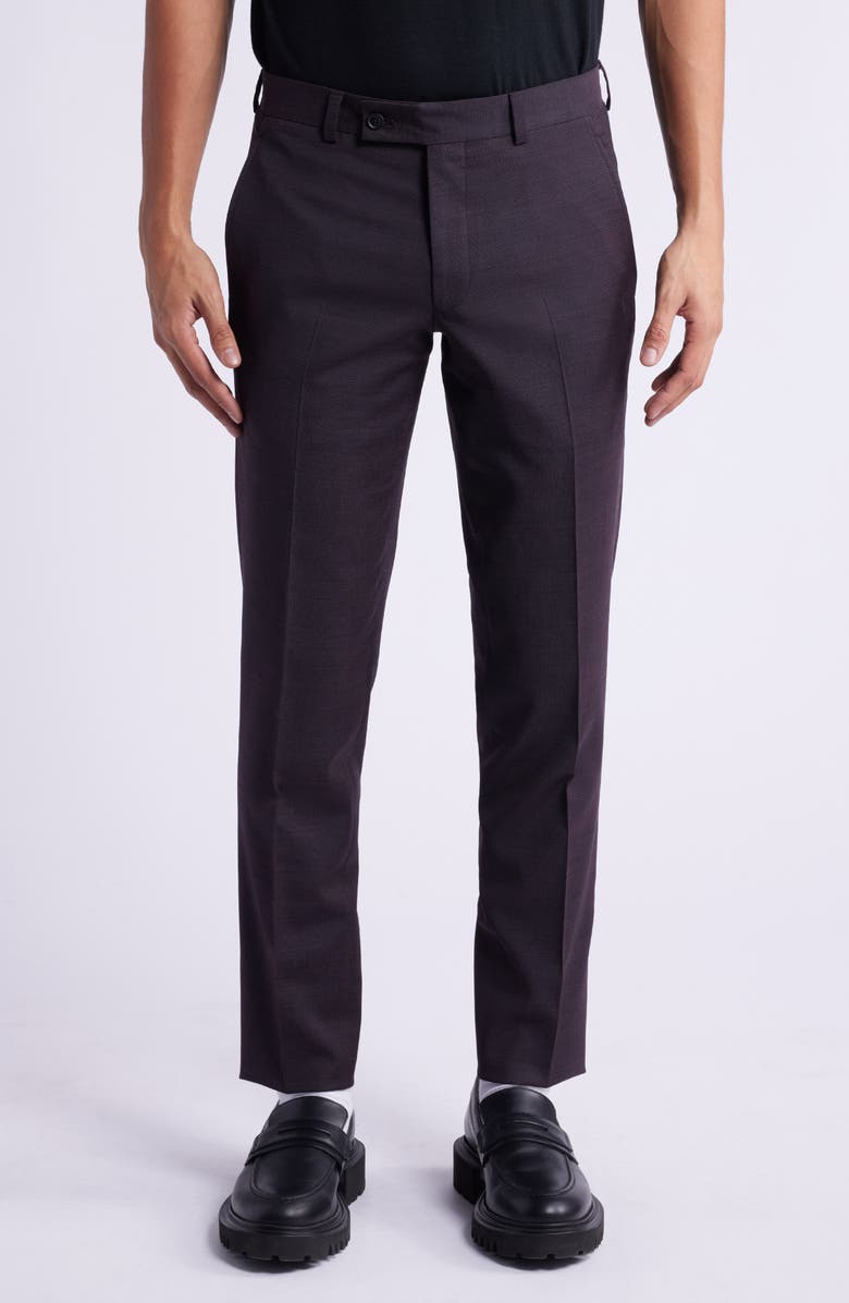 AllSaints Ross Solid Slim Fit Taper Leg Wool Blend Pants, Main, color,