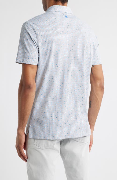 Johnnie-o Poppy Microfloral Print Prep-formance Golf Polo In Thunder