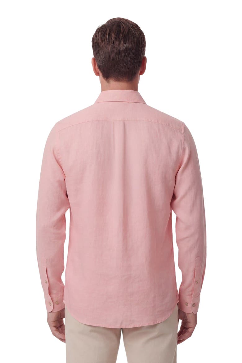 Linen Long Sleeve Shirt, Alternate, color, FRESH PINK