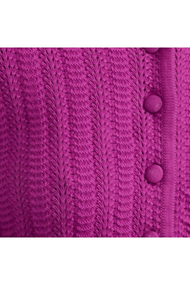 Cotton Crochet Cardigan, Alternate, color, Magenta